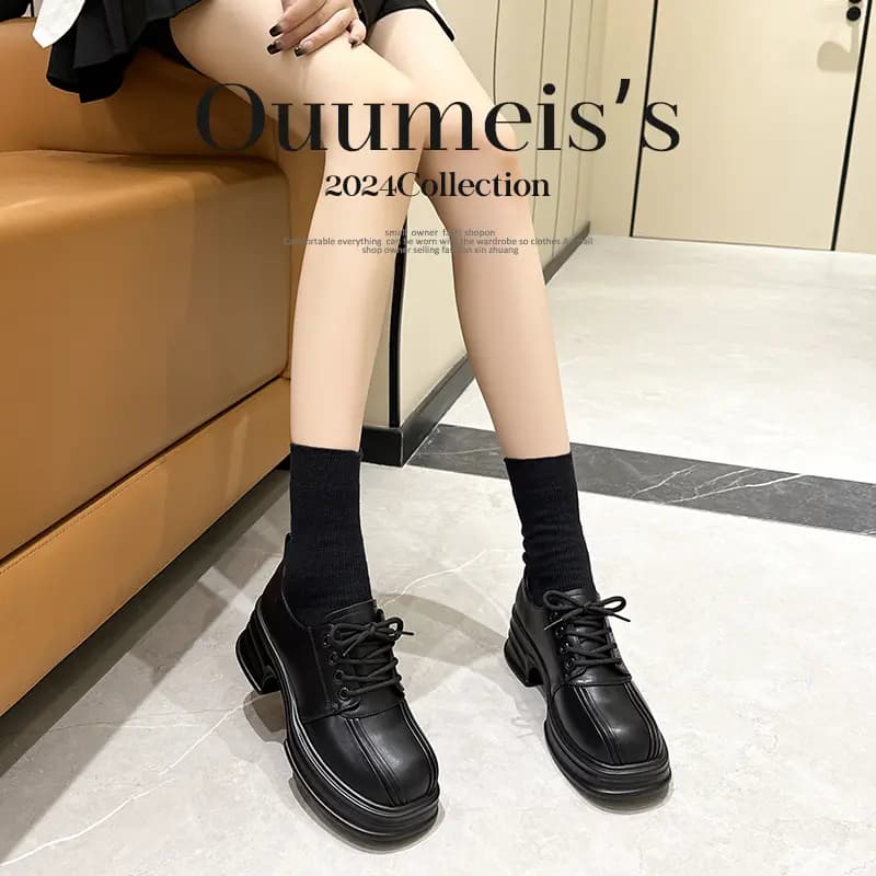 ouumeis Versatile Daily Chunky Heel Casual Shoes Women's 12