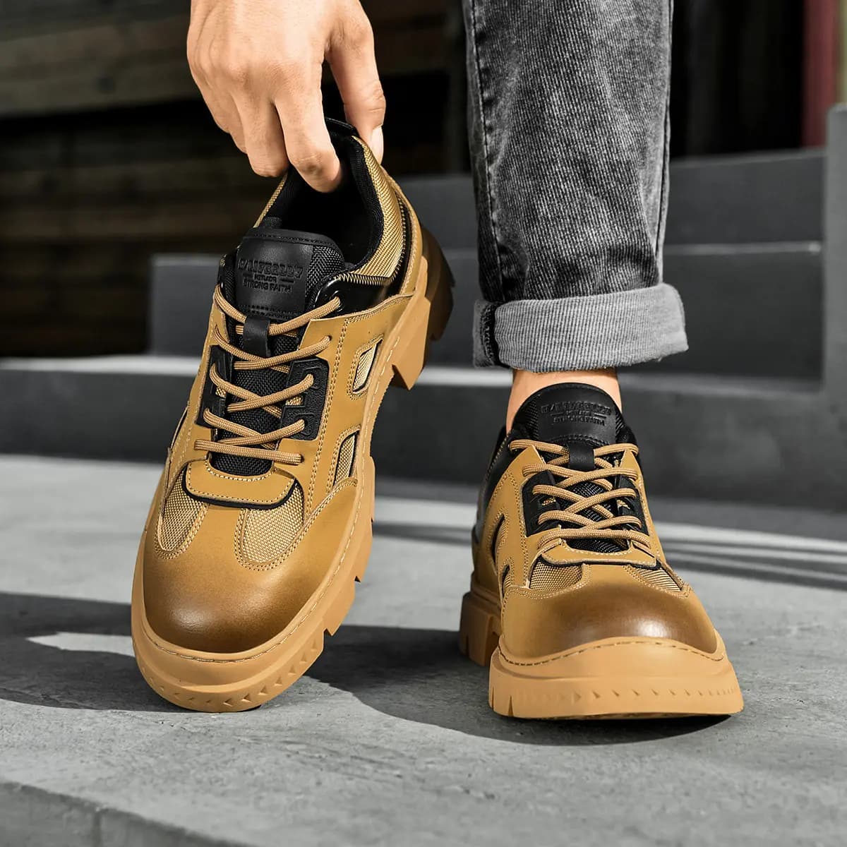 HLA Microfiber Leather Retro Casual Work Shoes Men's 6