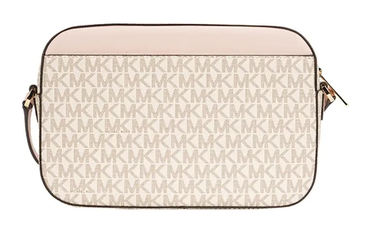 MICHAEL KORS Jet Set PVC Leather Camera Bag, Crossbody Bag Tubas Women's Pink White Multicolor 3