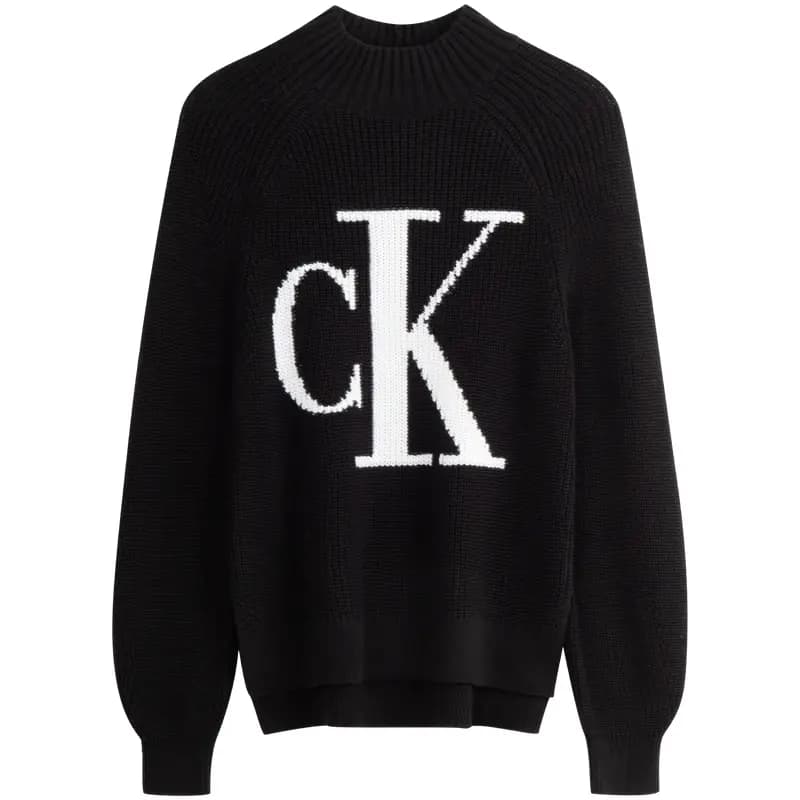 CALVIN KLEIN Casual Commute Contrast Logo Qadın Uzunqol Köynəyi