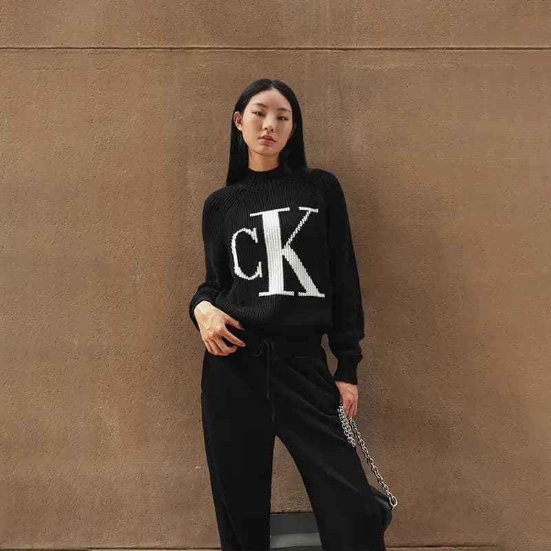 CALVIN KLEIN Casual Commute Contrast Logo Qadın Uzunqol Köynəyi 2