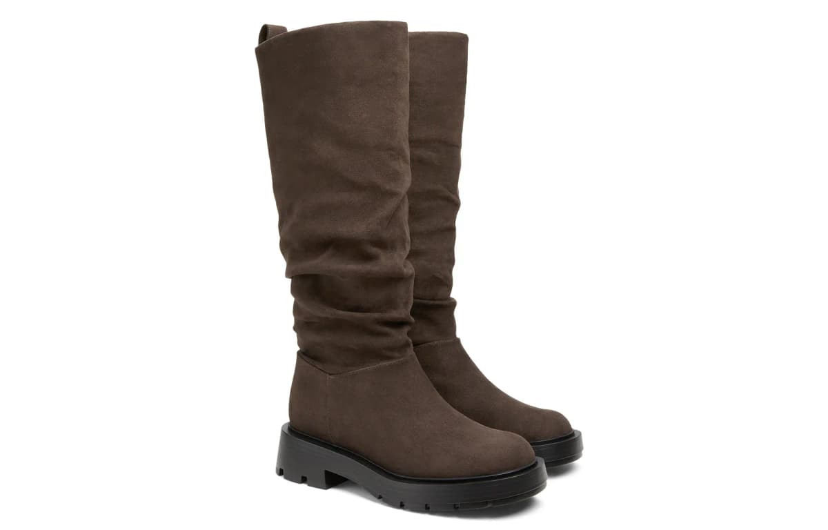 CHARLES&KEITH Small CK 4.2 sm Qadın Uzunboğaz Çəkmələri Qara/Qəhvəyi 6