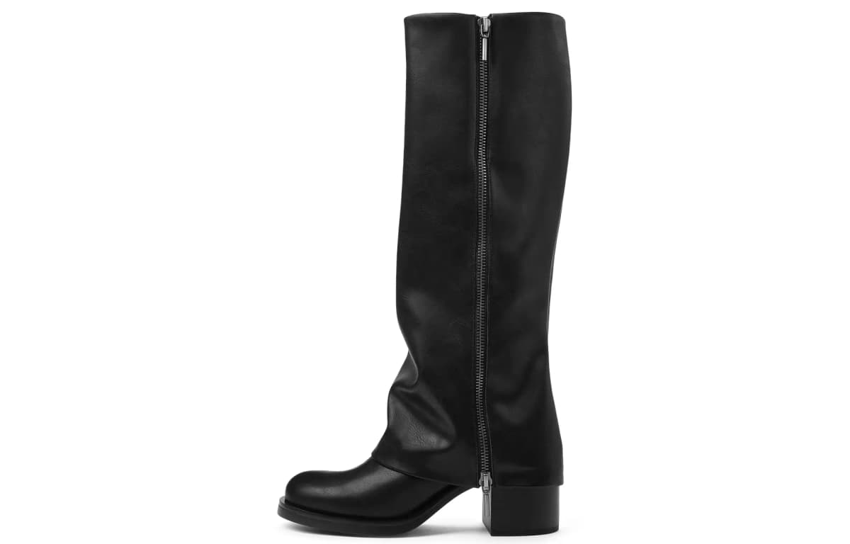 CHARLES&KEITH Small CK Goth Dizüstü Çəkmə 7.1sm Qadın Qara/Tünd Qəhvəyi