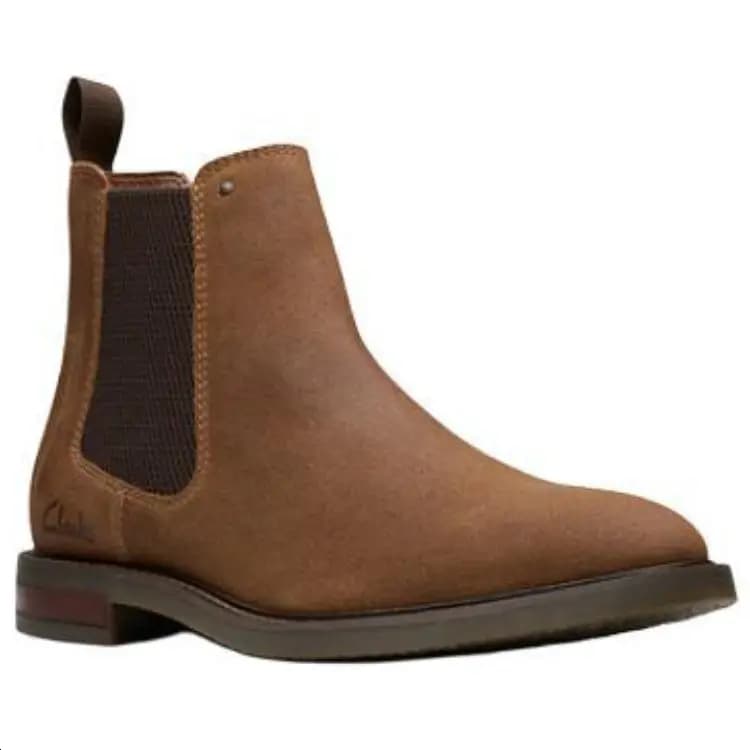 Clarks Short Chelsea Boots Men's Light Brown 4