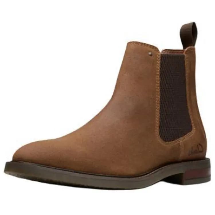 Clarks Short Chelsea Boots Men's Light Brown 3