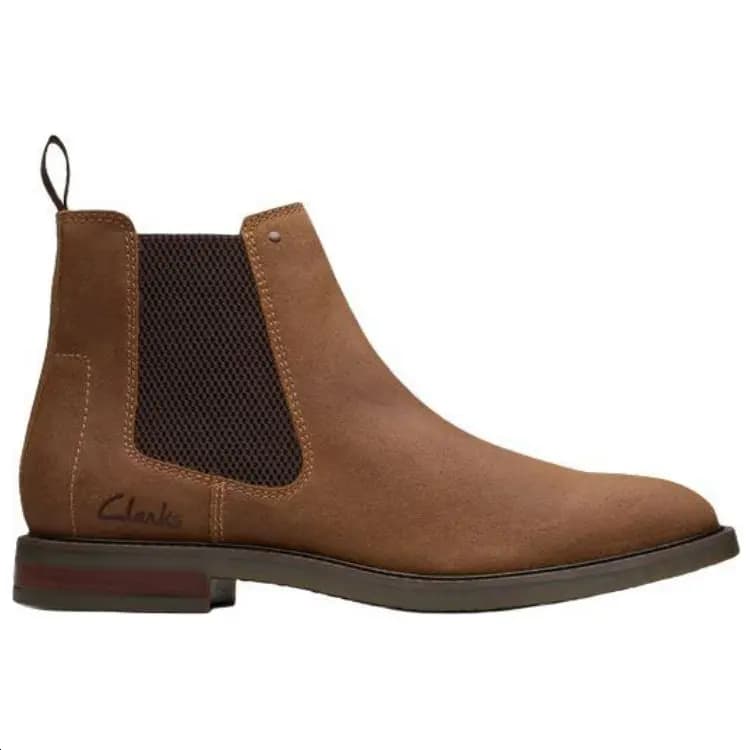 Clarks Short Chelsea Boots Men's Light Brown 2