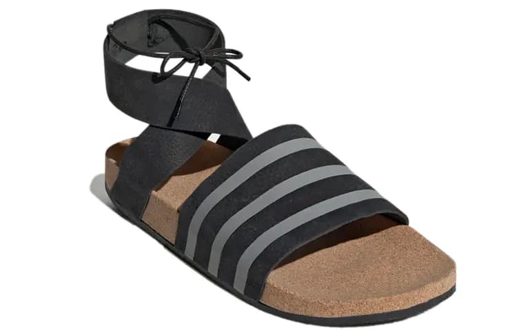 Adidas Adilette Ankle Wrap Qadın Sandalı Qara/Boz 3