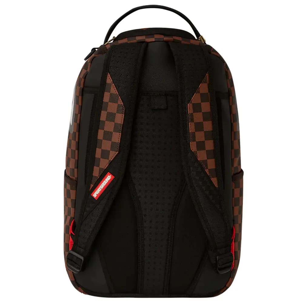 SPRAYGROUND SG Shark Large Logo Shark Mouth Transparent Chewing Checkerboard PVC Backpack Universal Brown 5