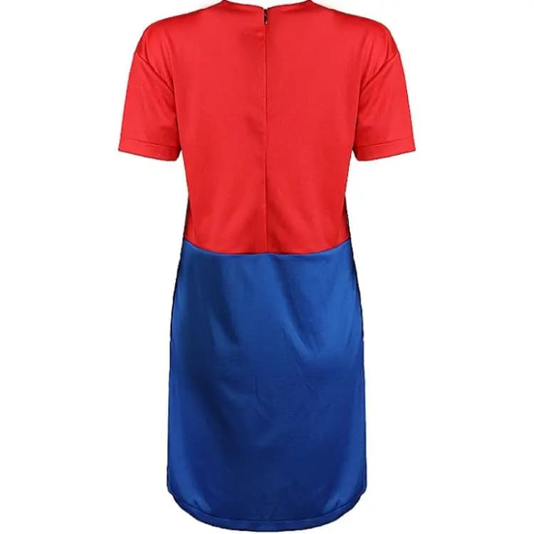 adidas neo Comfort Casual Color-Block Short Sleeve Dress Women's Blue 2