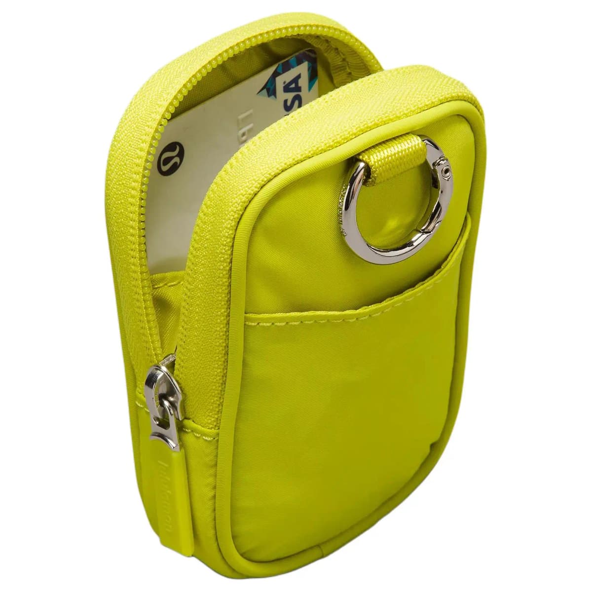 lululemon Clippable Nano Zip Pouch Unisex Recycled Nylon Key Pouch Regular Universal Yellow Serpentine 3