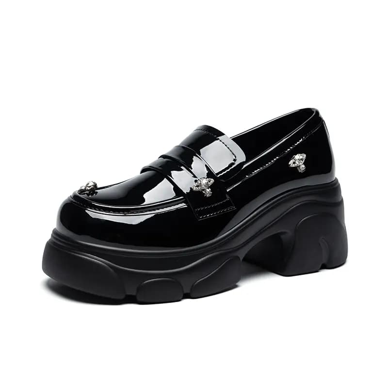 [Sparkling Planet] ZHR JK Üslublu Loafer Qadınlar üçün Qara 2