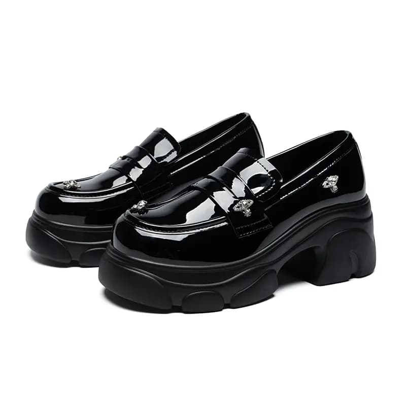 [Sparkling Planet] ZHR JK Üslublu Loafer Qadınlar üçün Qara 3
