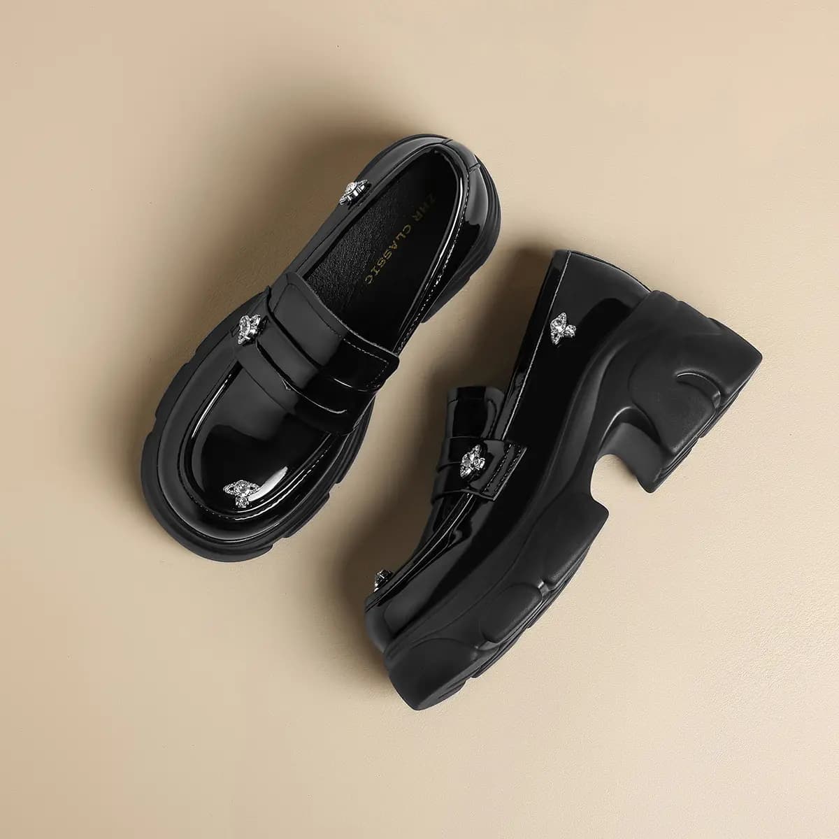 [Sparkling Planet] ZHR JK Üslublu Loafer Qadınlar üçün Qara 7