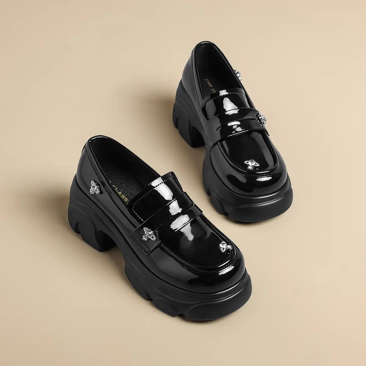 [Sparkling Planet] ZHR JK Üslublu Loafer Qadınlar üçün Qara 8