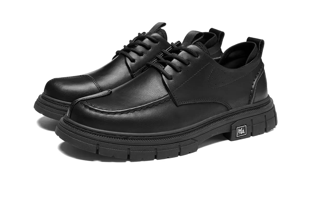 HLA Vintage Fashion Casual Leather Shoes Work Boots Men 2