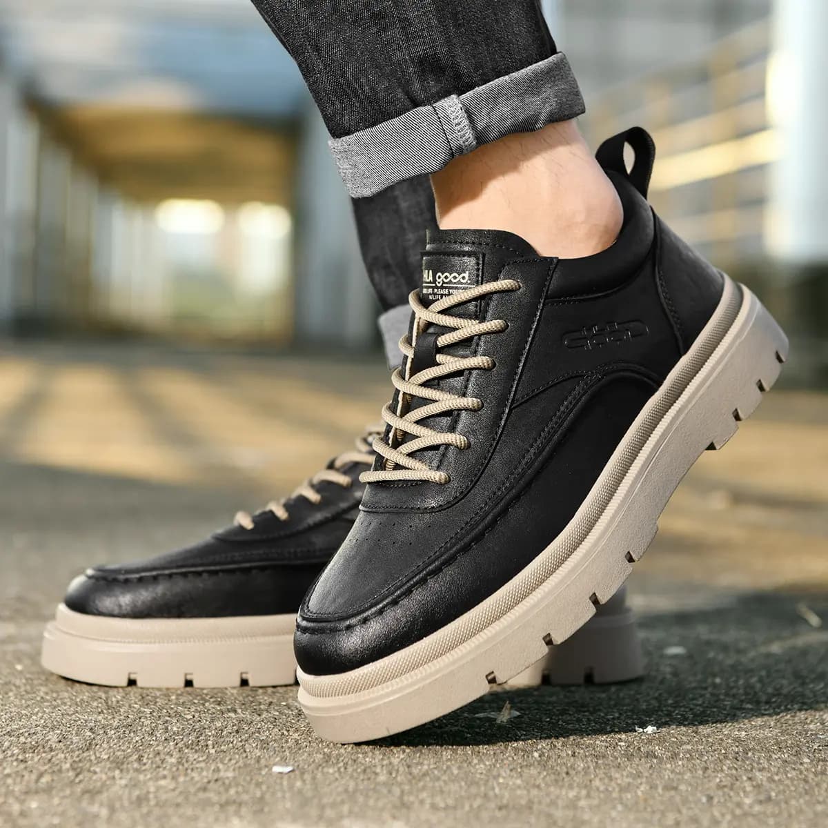 HLA Synthetic Leather Casual Fashion Work Shoes Men's 6