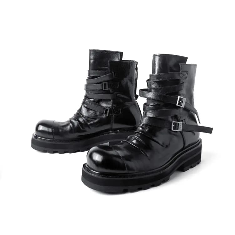 HUANXIANGZHE Ankle Boots Unisex Black 3