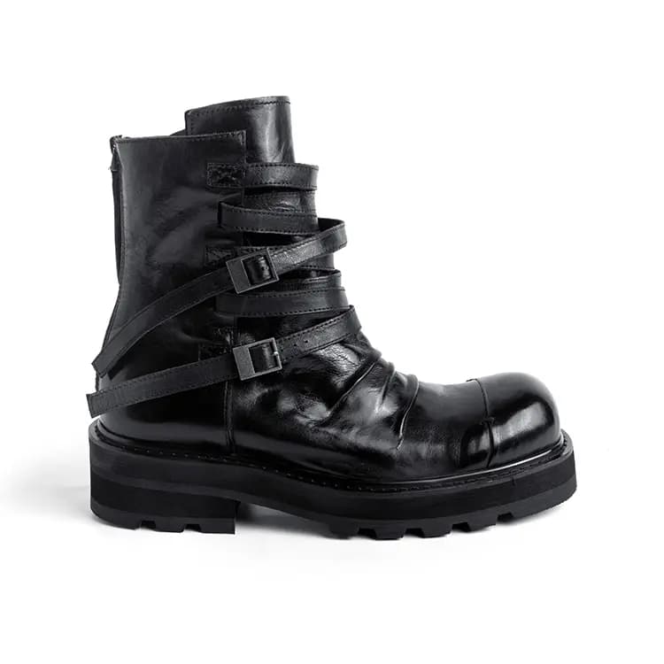 HUANXIANGZHE Ankle Boots Unisex Black 2