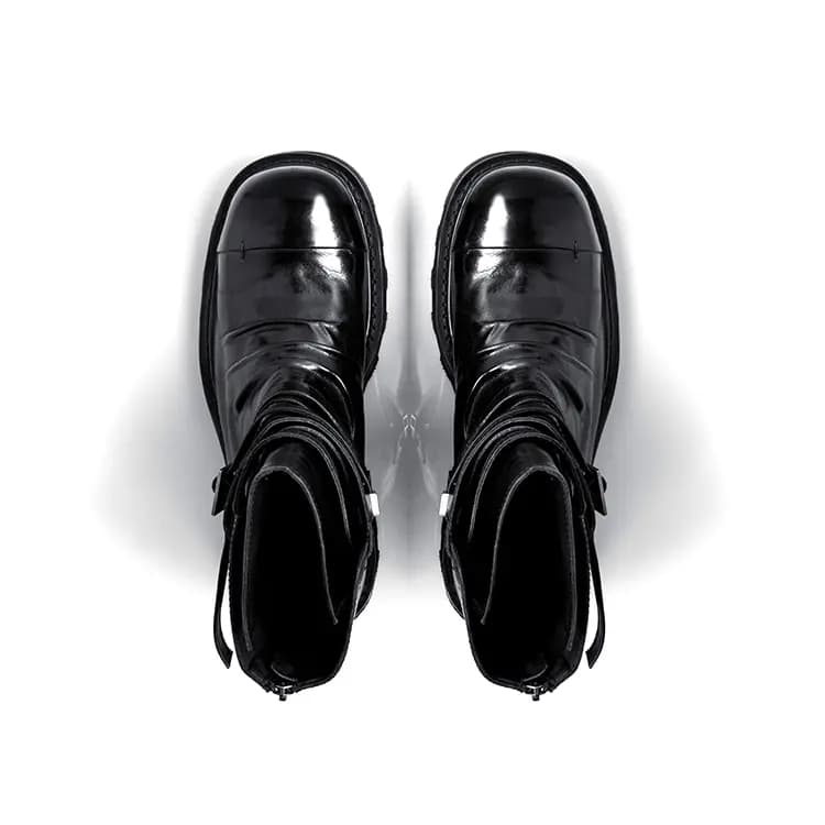 HUANXIANGZHE Ankle Boots Unisex Black 6
