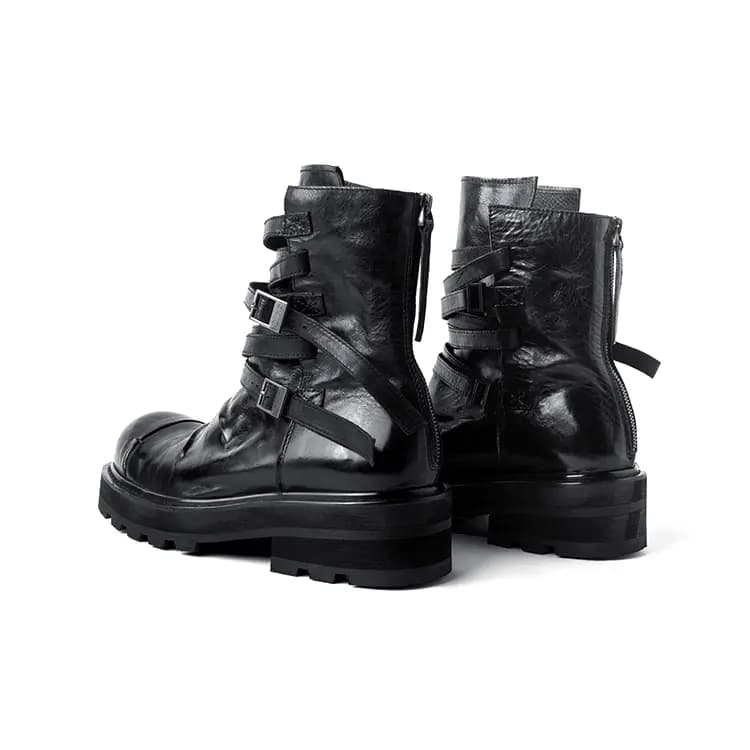 HUANXIANGZHE Ankle Boots Unisex Black 4
