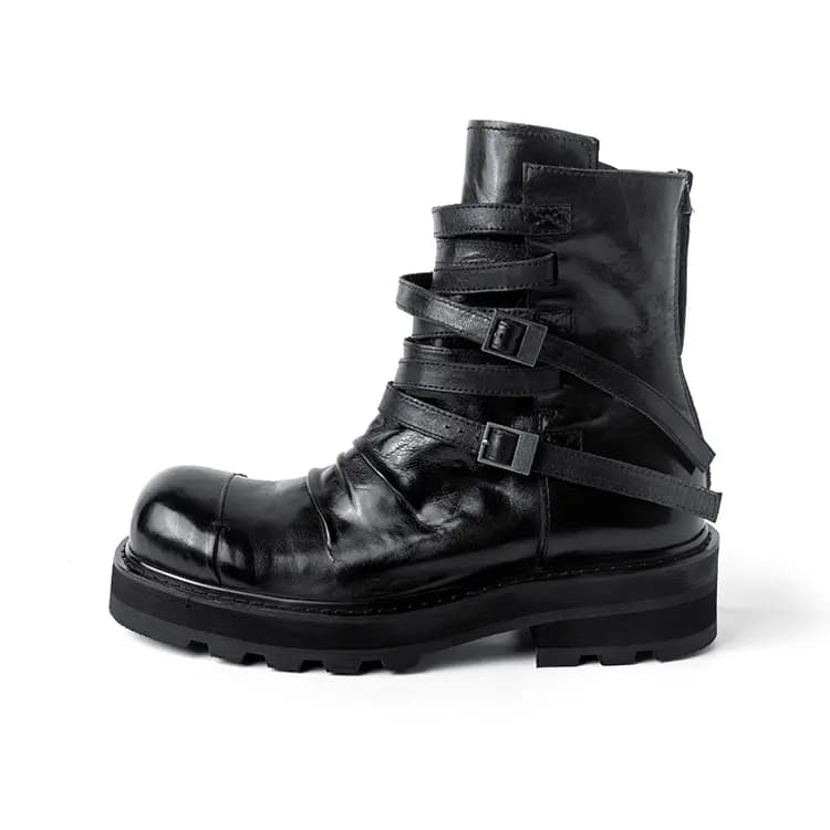 HUANXIANGZHE Ankle Boots Unisex Black