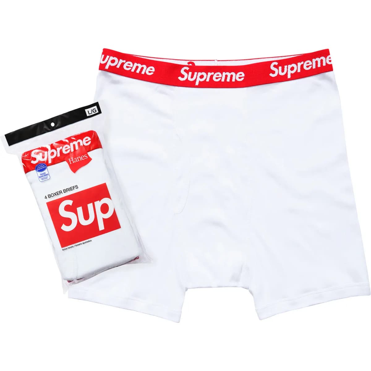Supreme X Hanes Boxer Briefs 4 Pack 'White' 2