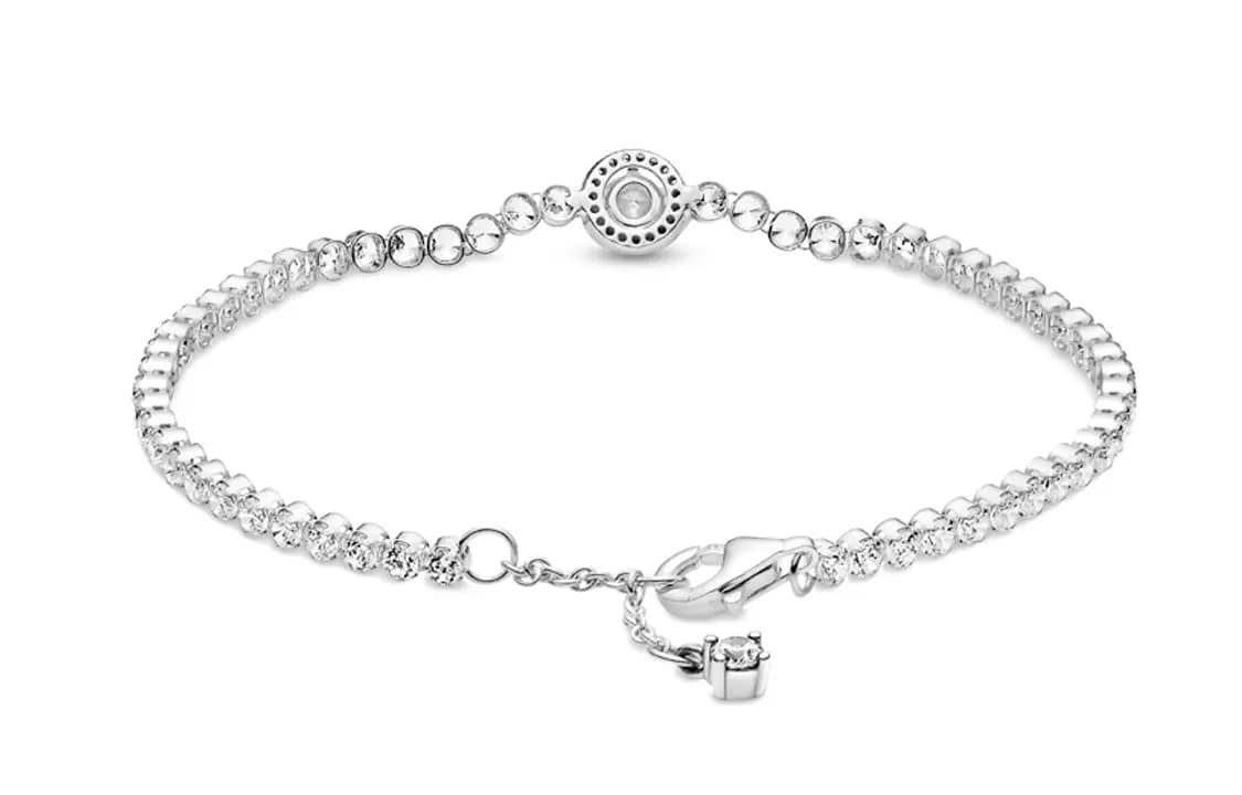 Pandora Women's Sparkling Halo Tennis Bracelet Silver 2
