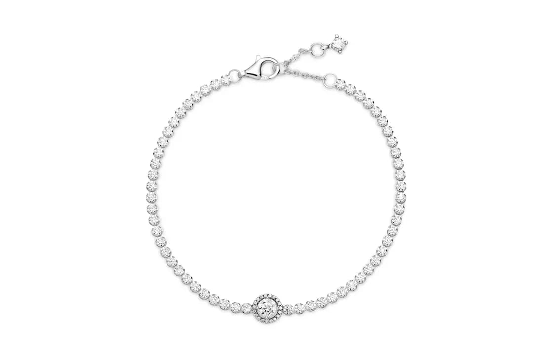Pandora Women's Sparkling Halo Tennis Bracelet Silver 3