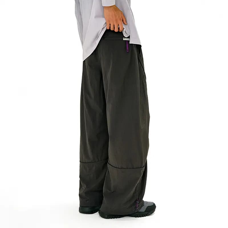 NOTHOMME Outdoor Lightweight C6 Water-Repellent Curved Split Drawstring Sport Loose Casual Pants Unisex 19