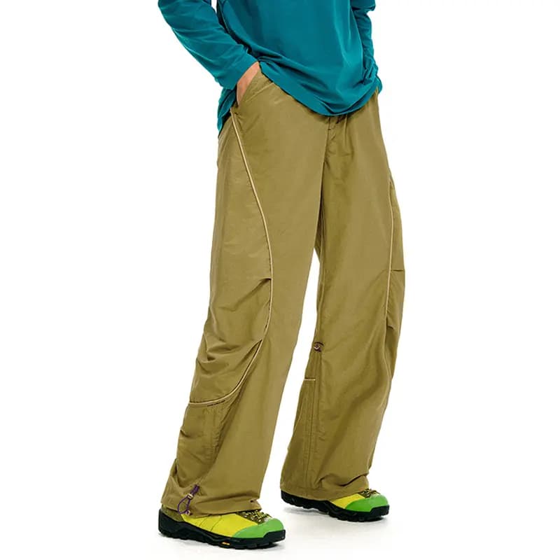 NOTHOMME Outdoor Lightweight C6 Water-Repellent Curved Split Drawstring Sport Loose Casual Pants Unisex 9