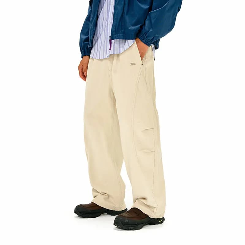 NOTHOMME Outdoor Curved Split Corduroy Pants Loose Solid Color Straight Casual Pants Unisex 22