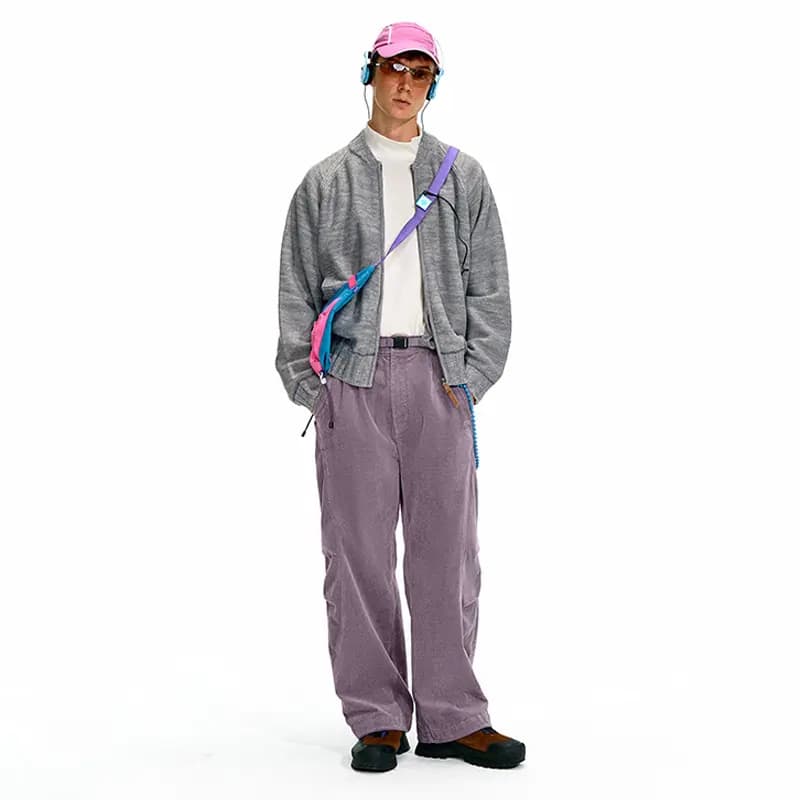 NOTHOMME Outdoor Curved Split Corduroy Pants Loose Solid Color Straight Casual Pants Unisex 29