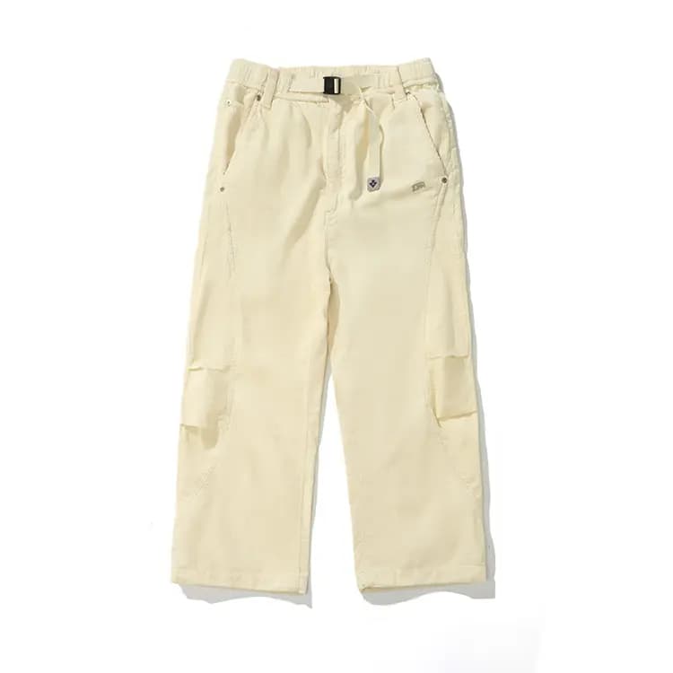 NOTHOMME Outdoor Curved Split Corduroy Pants Loose Solid Color Straight Casual Pants Unisex 19