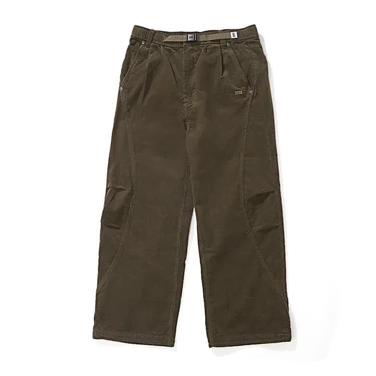NOTHOMME Outdoor Curved Split Corduroy Pants Loose Solid Color Straight Casual Pants Unisex 14