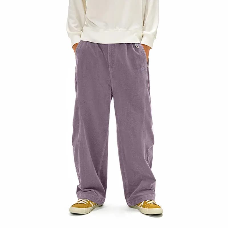NOTHOMME Outdoor Curved Split Corduroy Pants Loose Solid Color Straight Casual Pants Unisex 27