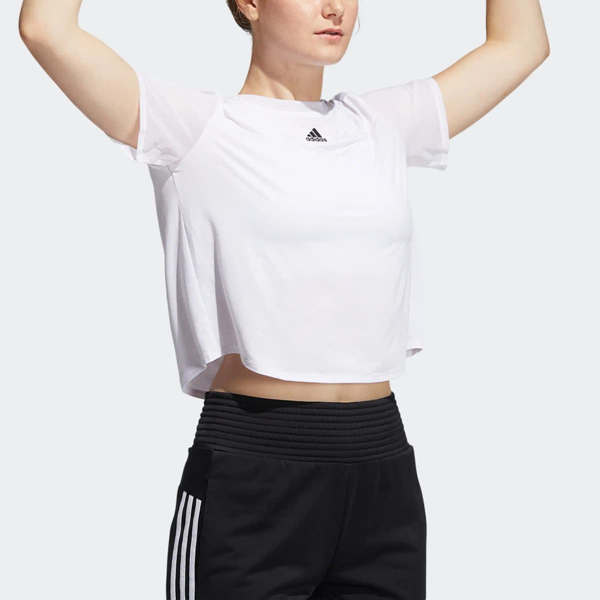 Adidas Qadın Crop Top Ağ 4