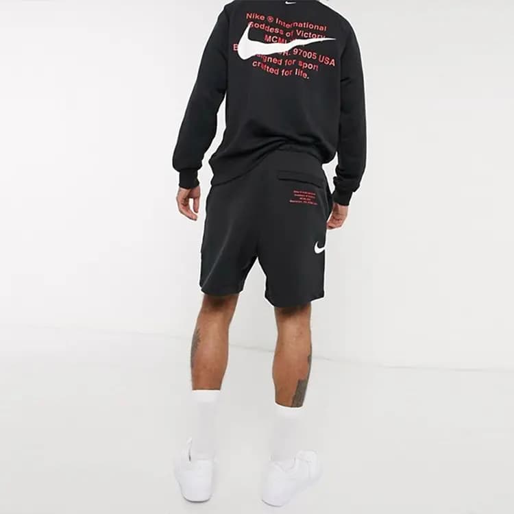 Nike Swoosh French Terry Kişi Şortu Qara 5