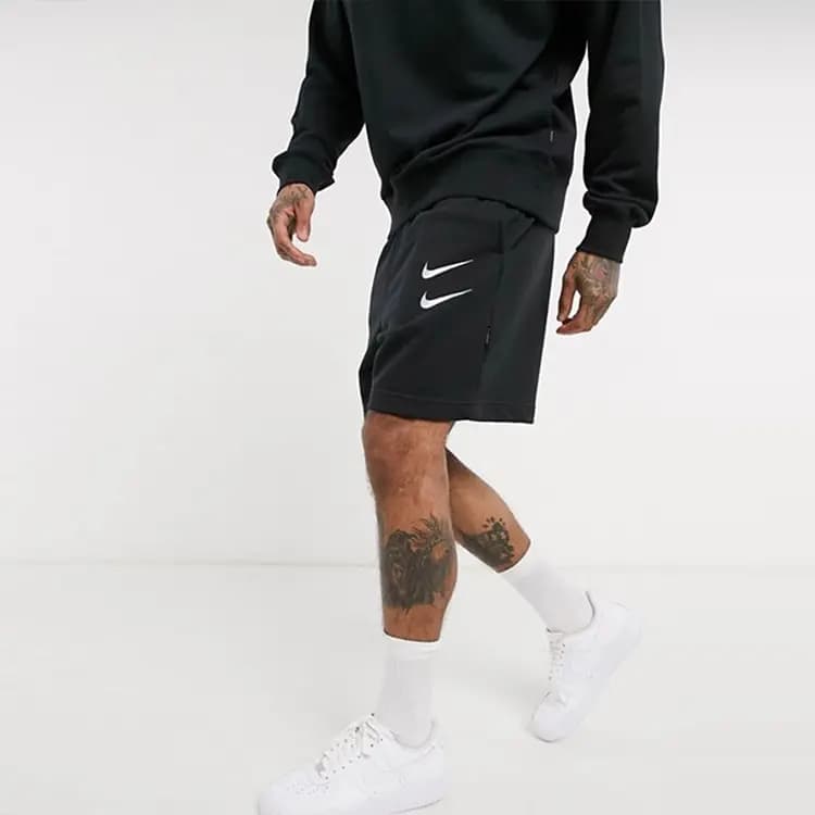 Nike Swoosh French Terry Kişi Şortu Qara 7