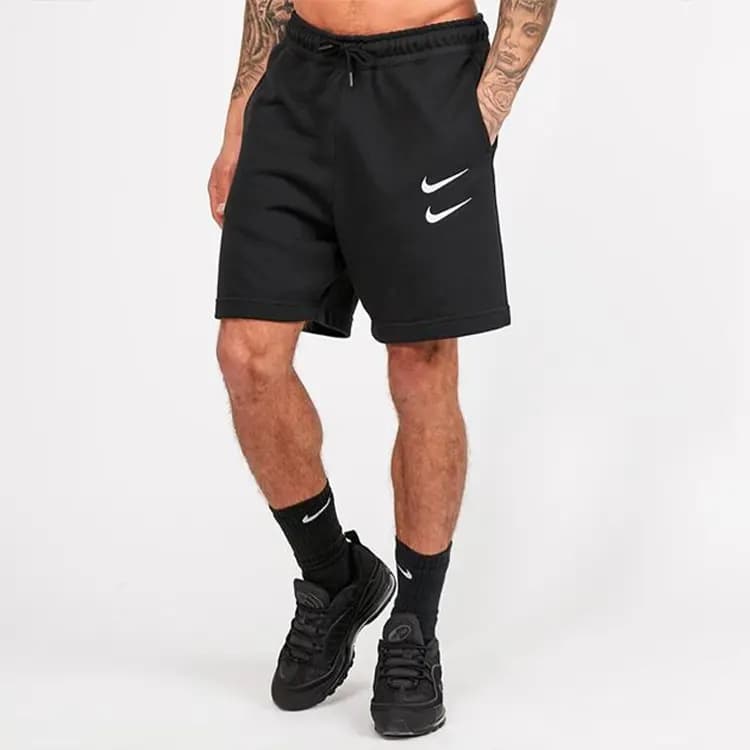 Nike Swoosh French Terry Kişi Şortu Qara 4