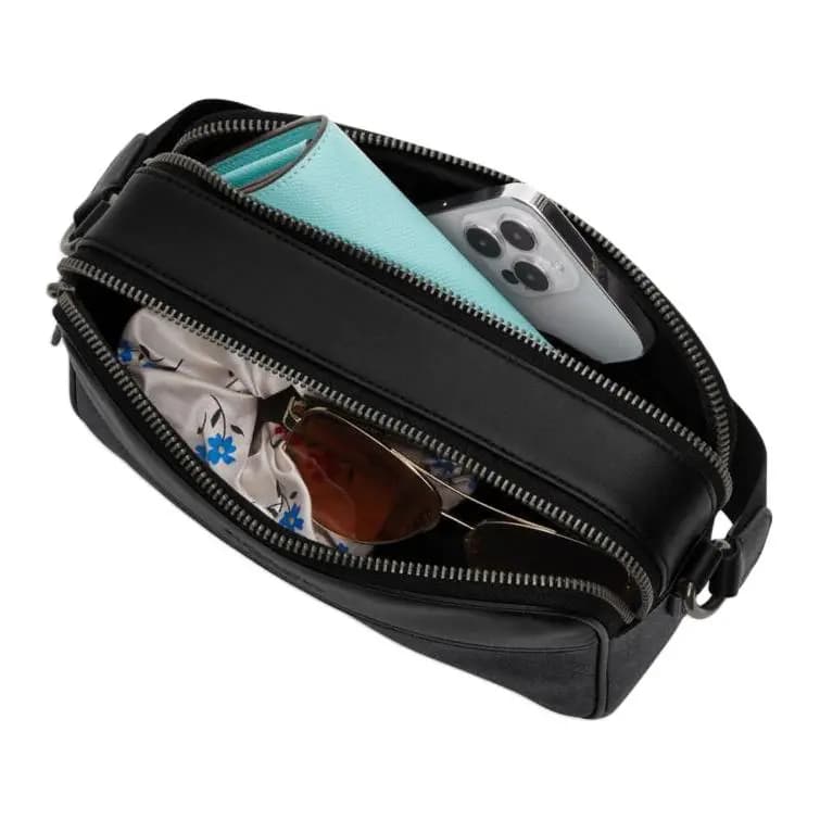 COACH Graham Dəri Çiyin və Crossbody Çantası Kişi Qara 4