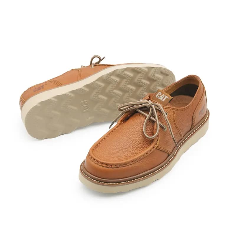 CAT Cowhide Leather Casual Versatile Commute Shoes Men's Brown 2