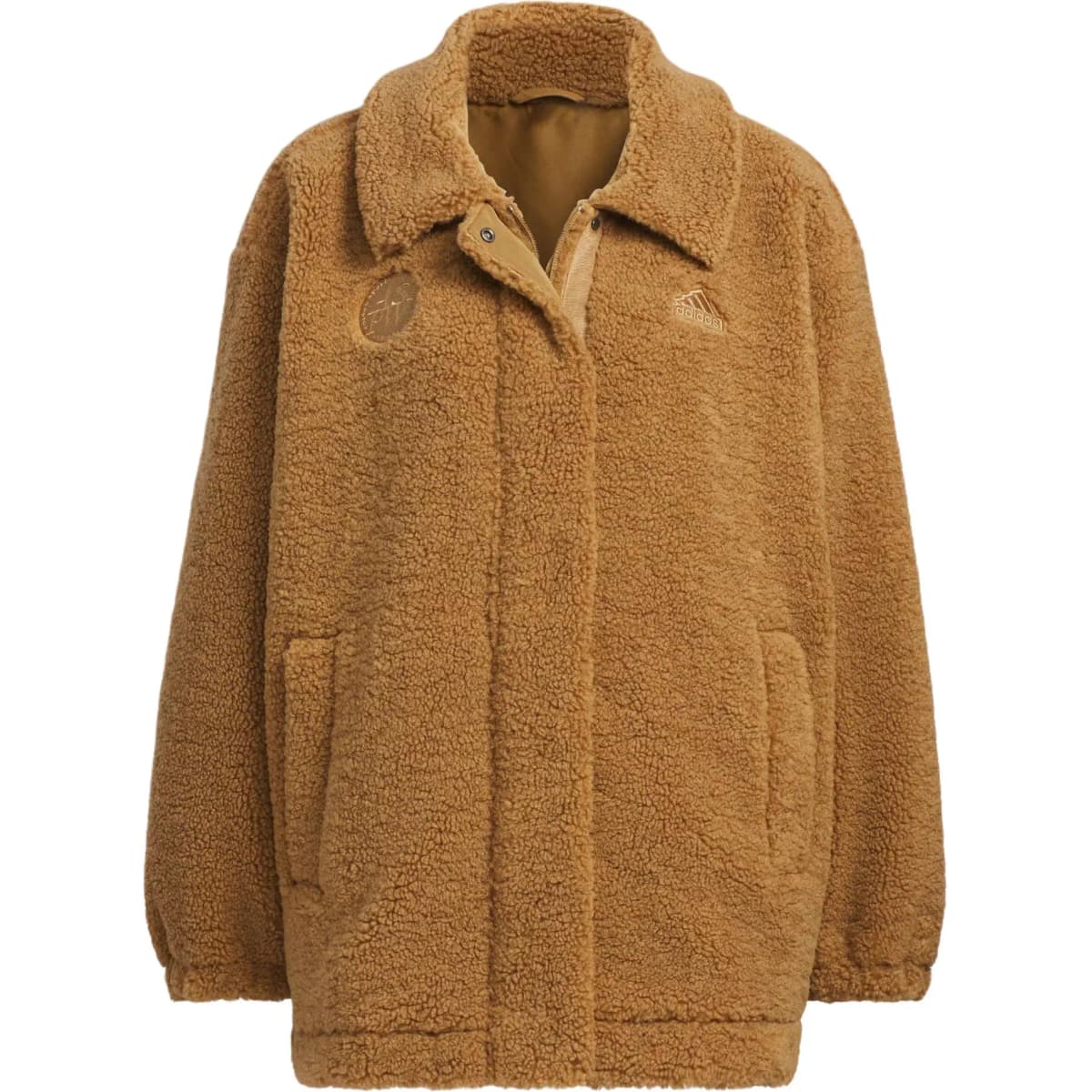 adidas Lounge Comfort Soft Versatile Zip-Up Long Sleeve Fleece Jacket Women's Desert Brown