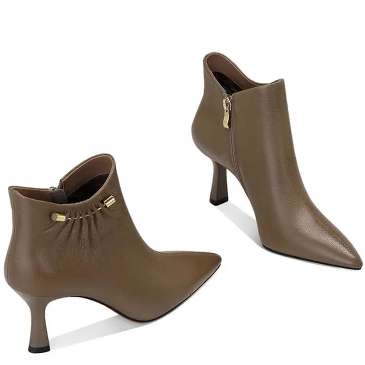 JESSICA SOPHIA Sheepskin Simple Elegant Ankle Boots Women's 7