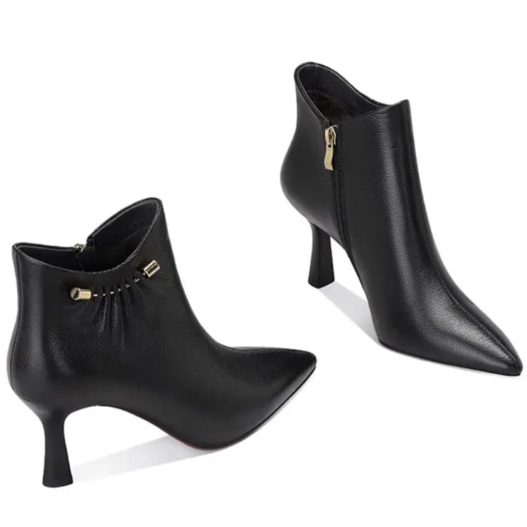 JESSICA SOPHIA Sheepskin Simple Elegant Ankle Boots Women's 2