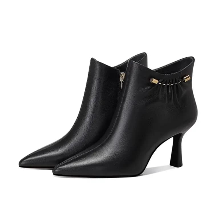 JESSICA SOPHIA Sheepskin Simple Elegant Ankle Boots Women's 3
