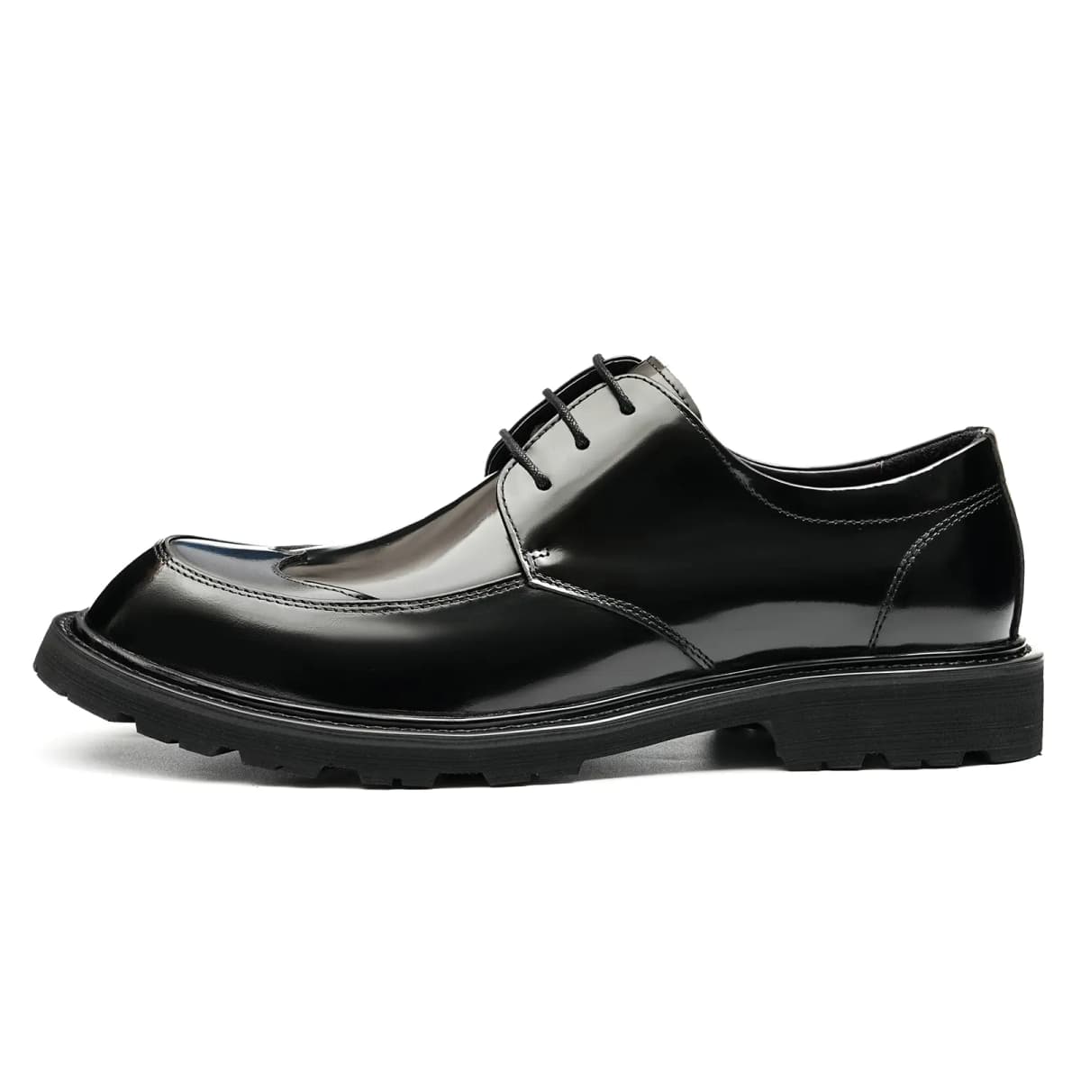ASTON M.JAZZ Patent Leather Business Round Toe British Versatile Trendy Wedding Shoes Dress Shoes Men's 8