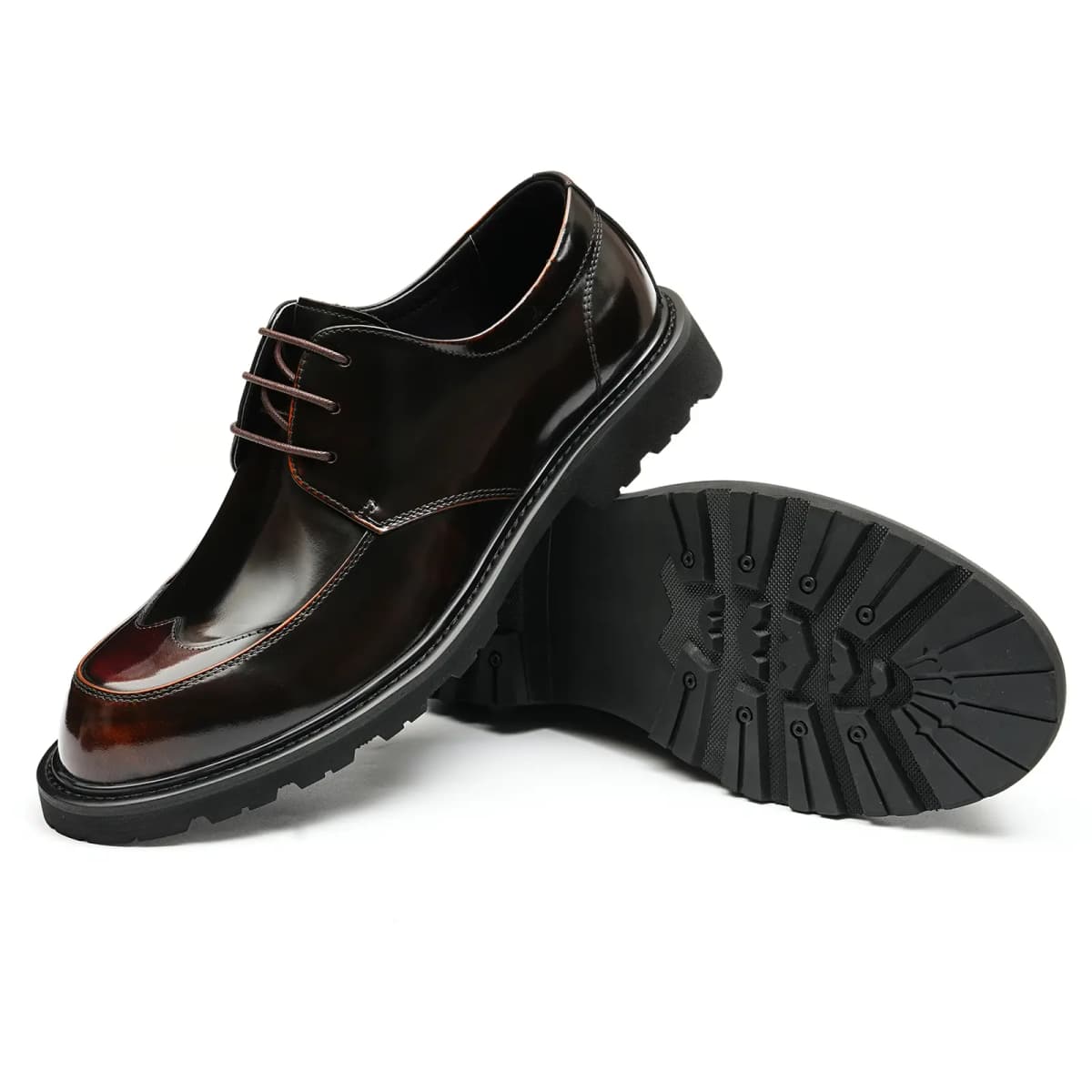 ASTON M.JAZZ Patent Leather Business Round Toe British Versatile Trendy Wedding Shoes Dress Shoes Men's 6