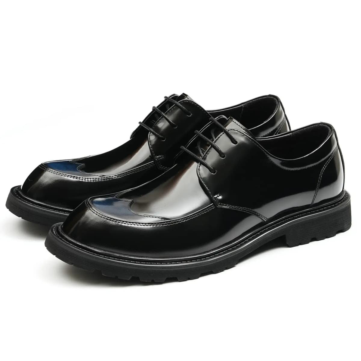 ASTON M.JAZZ Patent Leather Business Round Toe British Versatile Trendy Wedding Shoes Dress Shoes Men's 10