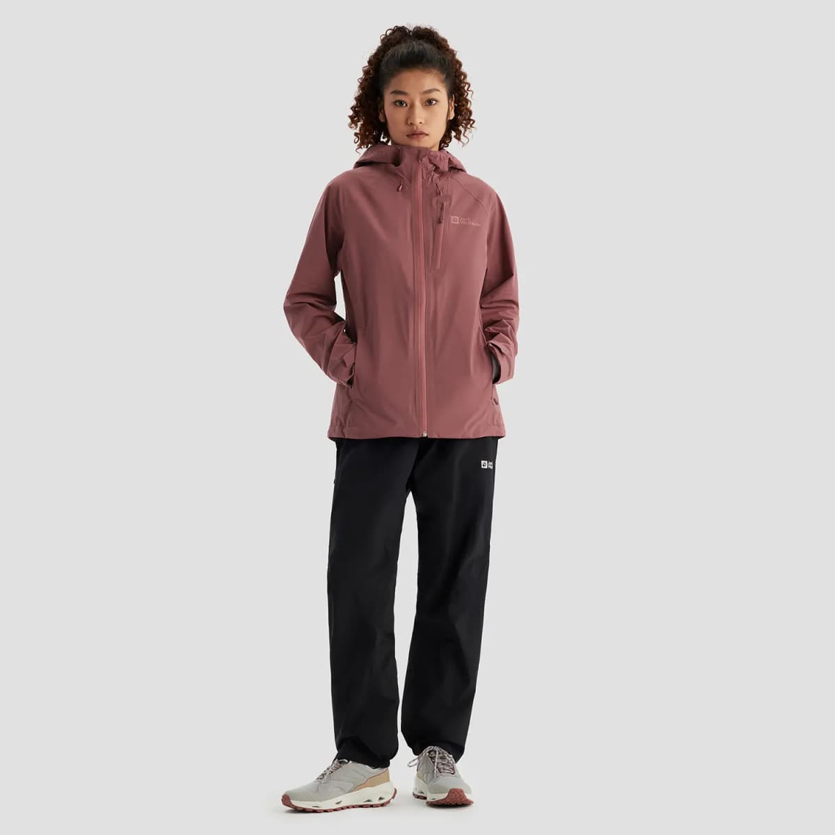 Jack Wolfskin Mountain Versatile Outdoor Hiking Waterproof And Windproof Windbreaker Jacket Women's 13