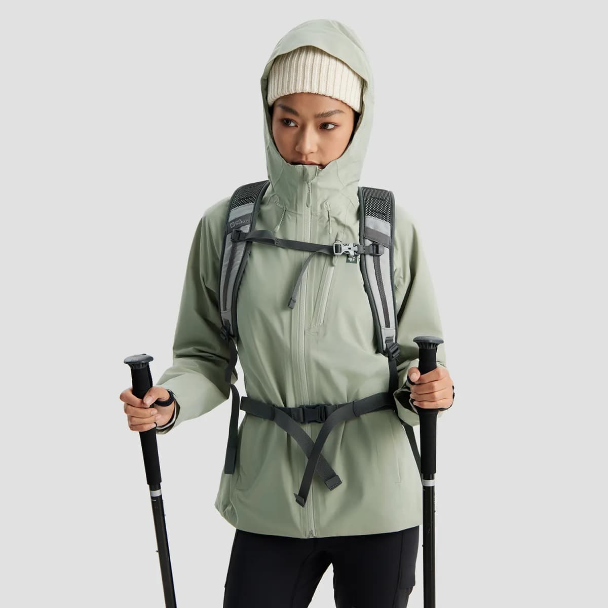 Jack Wolfskin Mountain Versatile Outdoor Hiking Waterproof And Windproof Windbreaker Jacket Women's 7